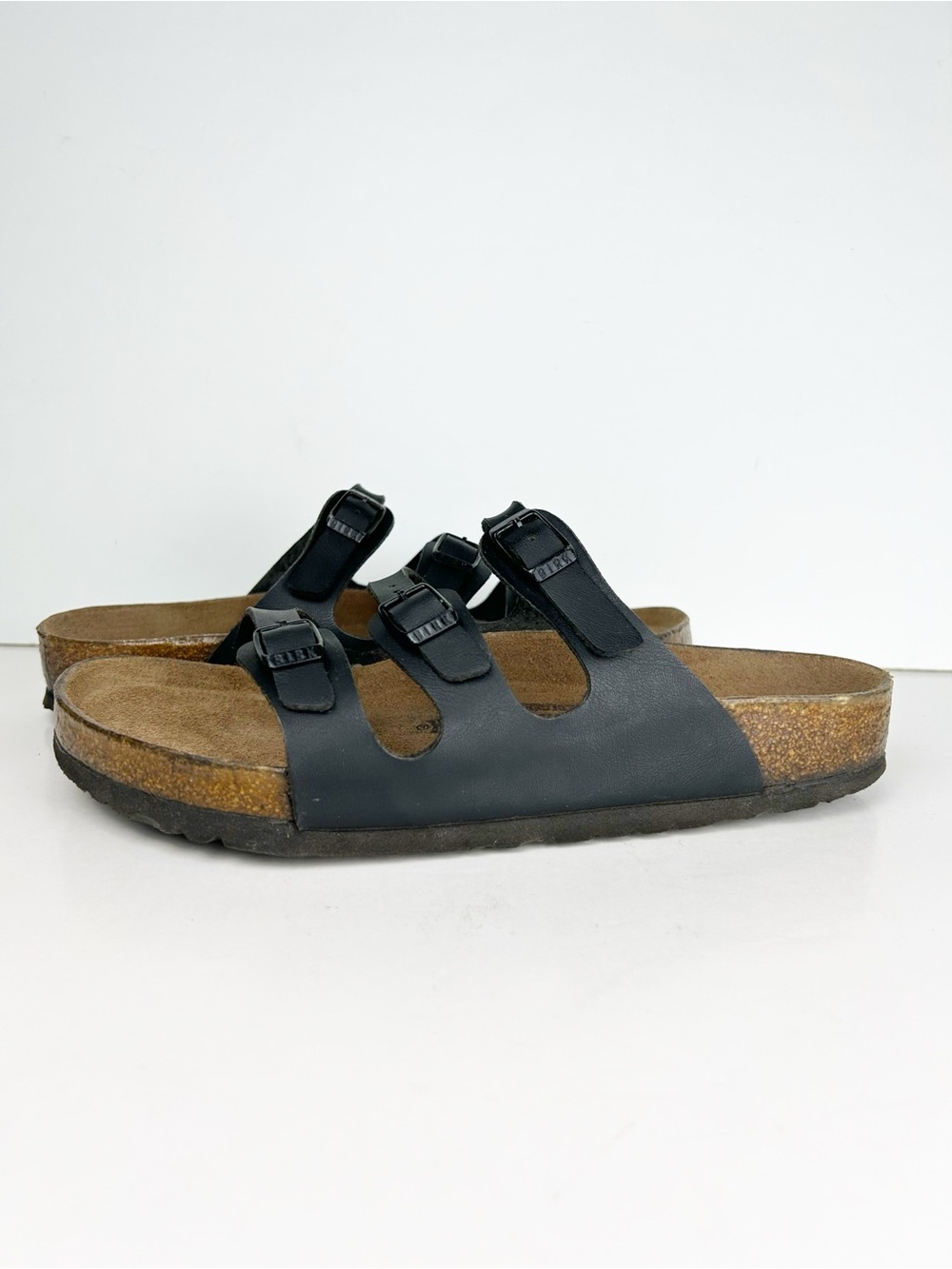 Birkenstock Florida Birko-Flor Three Strap Black Sandals EU 40 US 9 - Picture 2 of 13